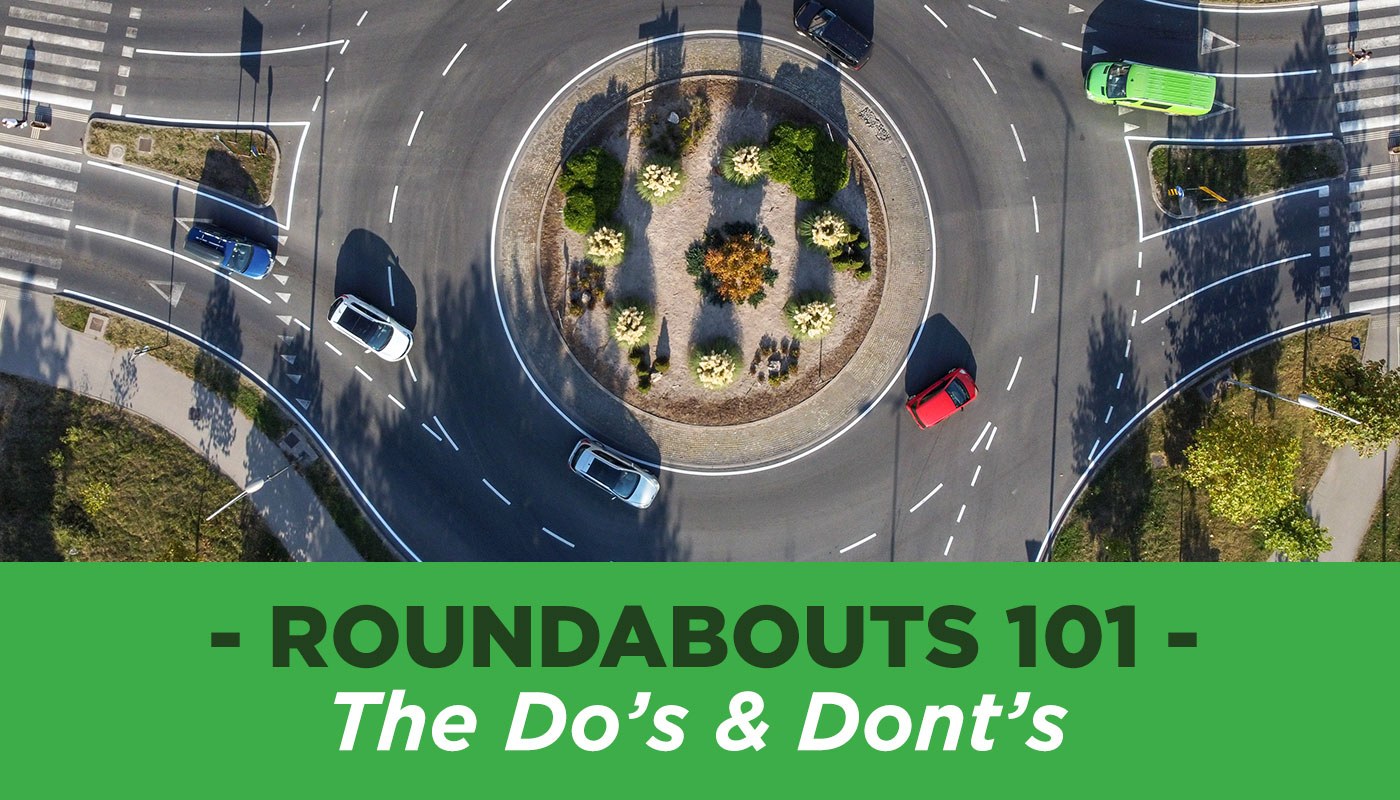 Roundabouts 101 - An image of cars driving through roundabouts.