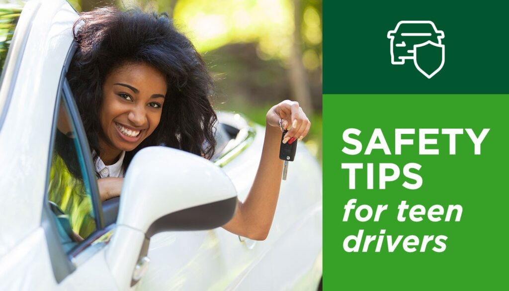 Safety Tips for Teen Drivers - An image of a teen holding car keys in a car.