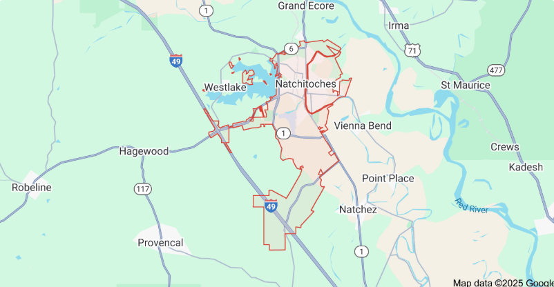 Natchitoches Louisiana map