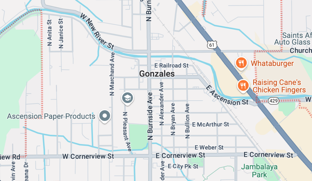 Gonzales, LA Google Maps