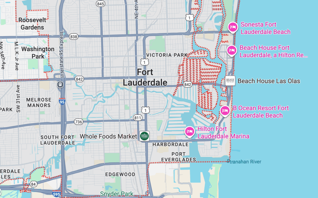 Fort Lauderdale FL Google Maps Image