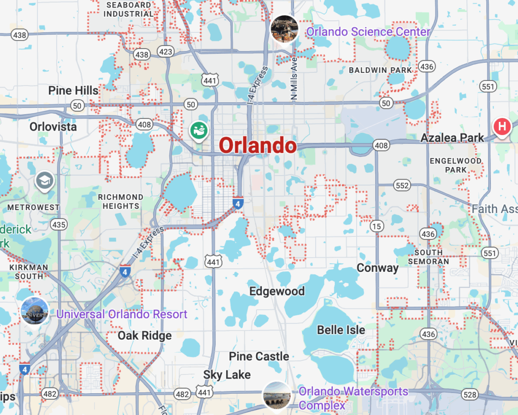 Google Maps Orlando FL Image