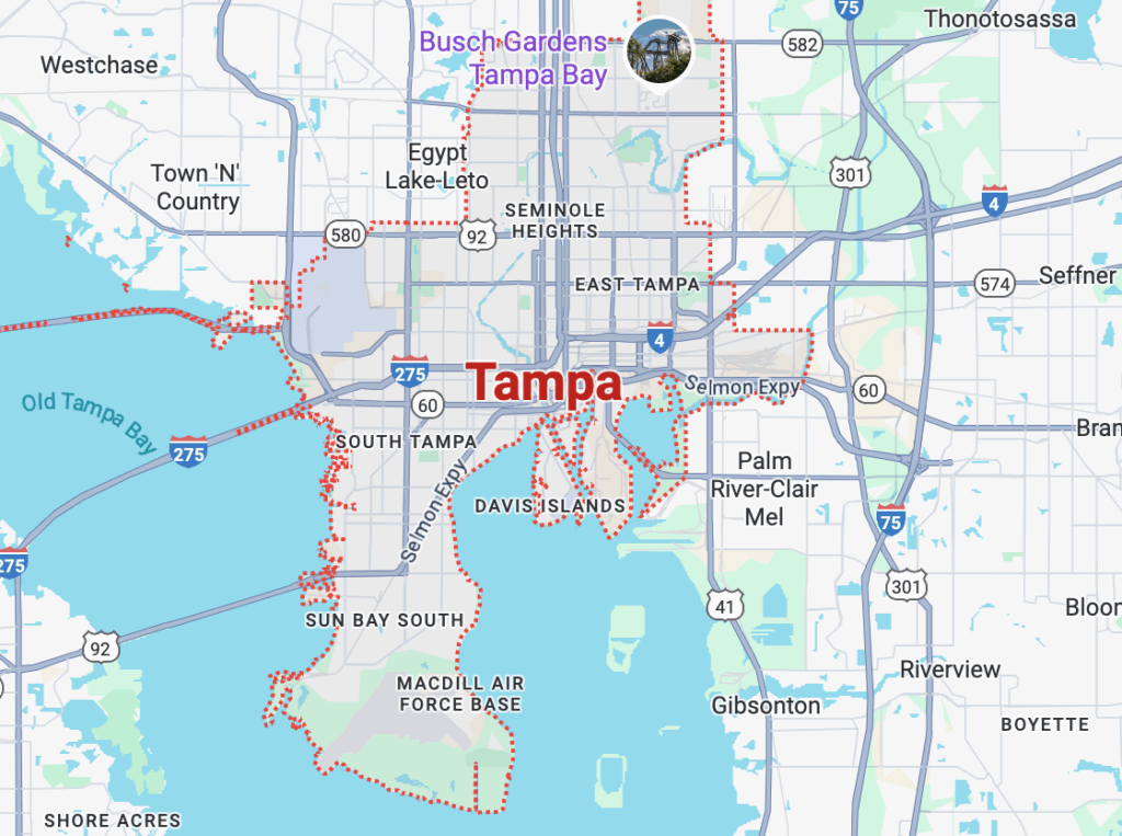 Google Maps Tampa FL Image
