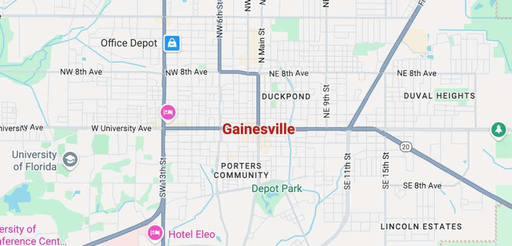 Gainesville FL Google Maps Image