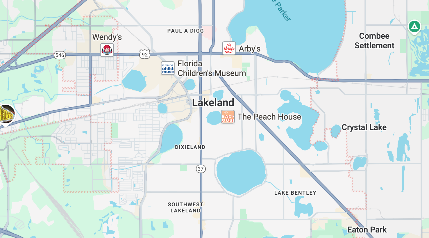 Lakeland FL Google Maps Screenshot