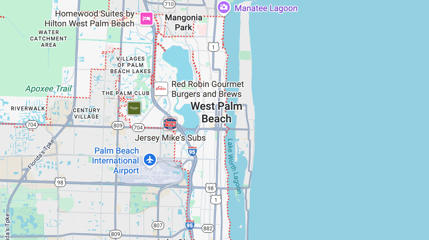 West Palm Beach FL Google Maps Screenshot