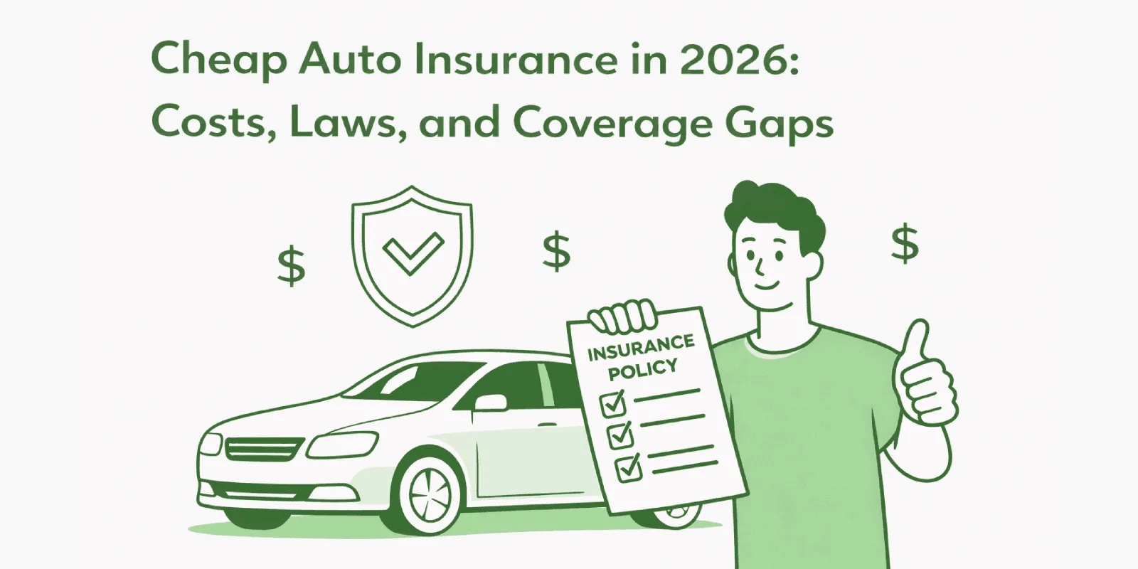 Cheap auto insurance in 2026 costs laws and coverage gaps