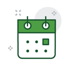 Icon showing calendar schedule to choose your auto insurance payment date