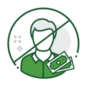 Icon depicting non-commissioned GoAuto insurance agents with no high-pressure sales