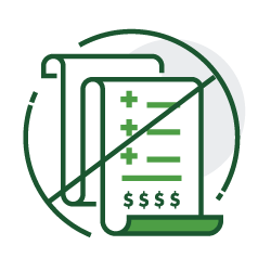 Icon symbolizing no expensive policy add-ons for affordable car insurance